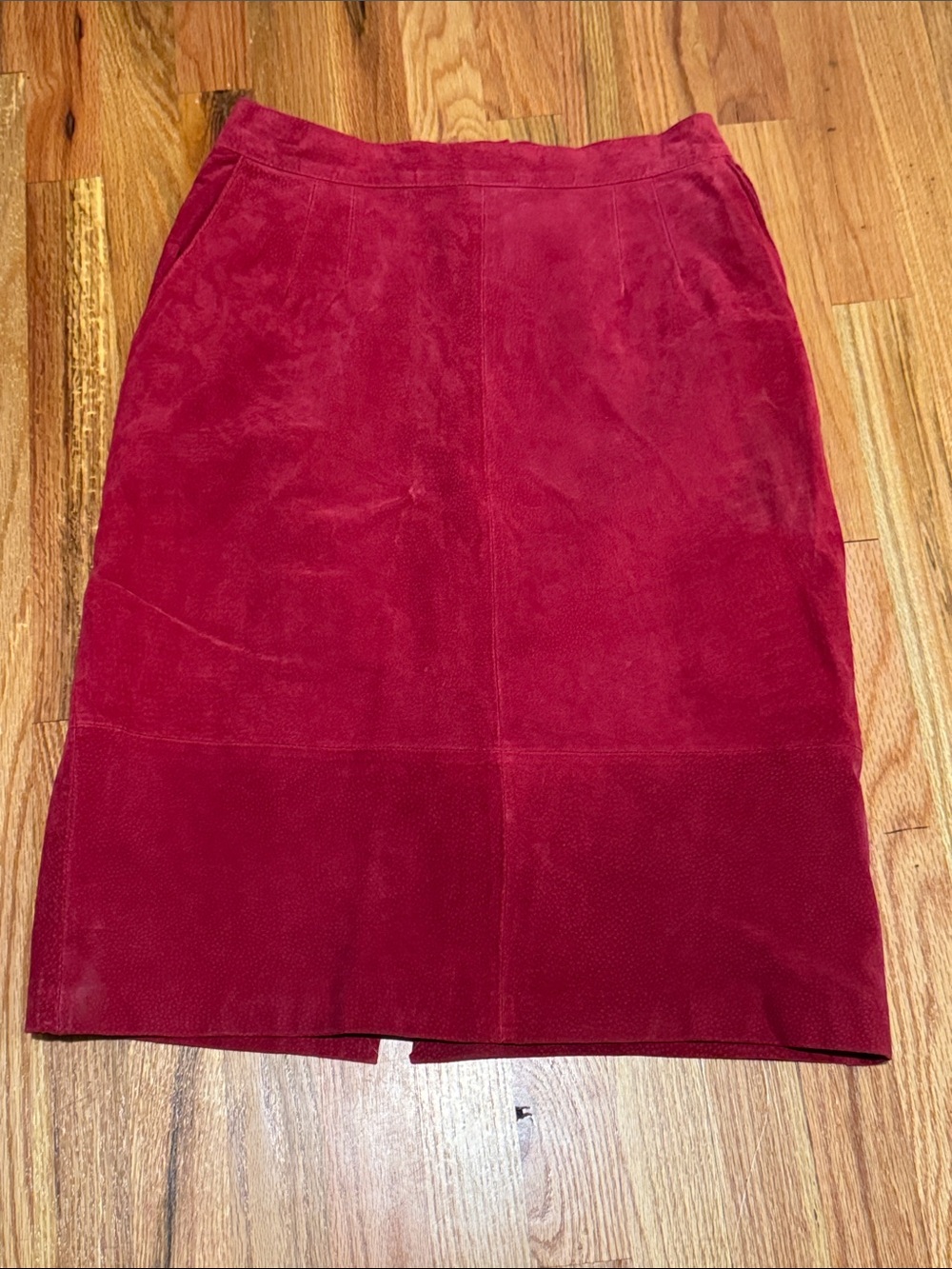 Vintage Avanti fuchsia leather Midi Skirt - Classic Women's Pencil Skirt